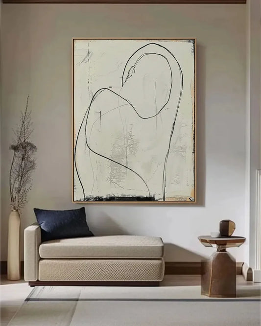 Beige Minimalist Canvas Painting No.010