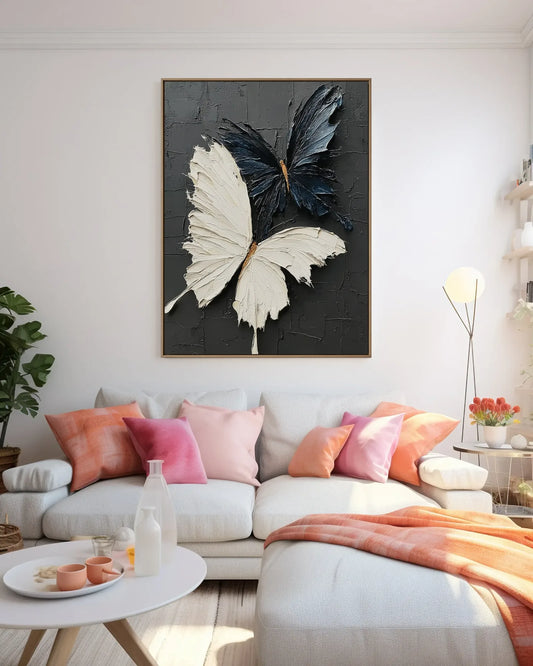 Black And White Butterfly Canvas Art No.101