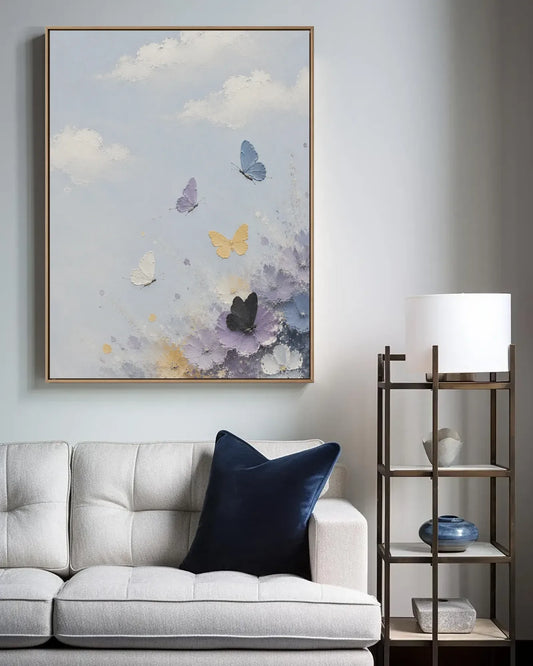 Colorful Butterfly Texture Canvas Art No.087