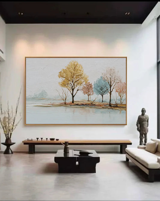 Horizontal Modern Wabi Sabi Canvas Painting No.122