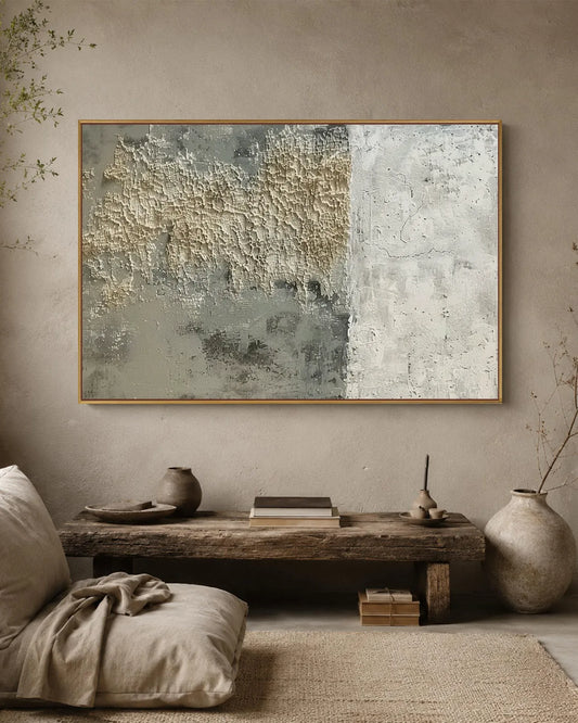 Horizontal Natural Tone Wabi Sabi Canvas Art No.125