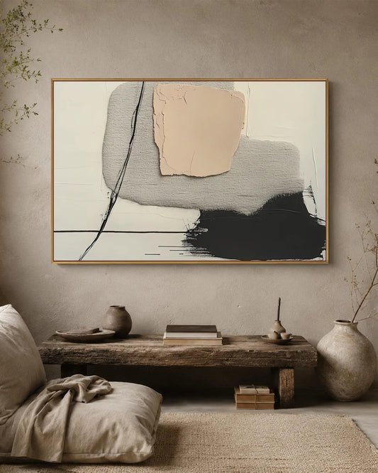 Large Natural Tone Wabi Sabi Artwork No.149