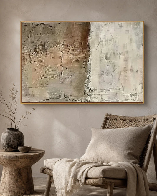 Large Neutral Wabi Sabi Canvas Art No.140