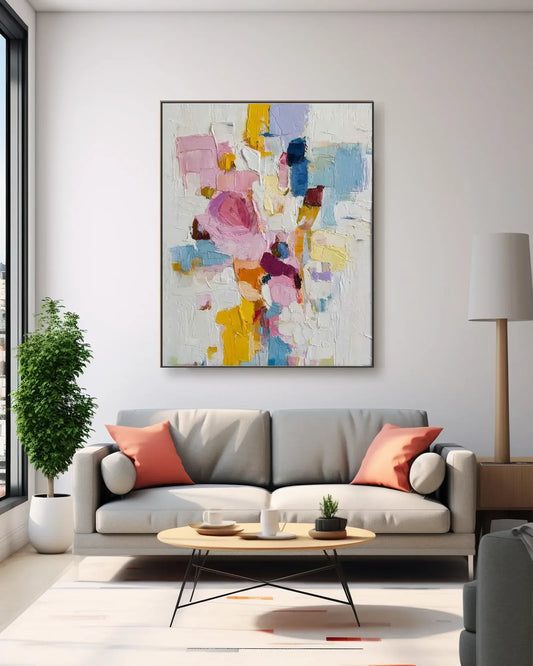 Oversized Colorful Art On Canvas for Living Room No.033