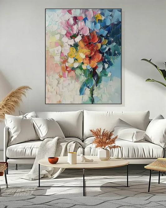 Textured Colorful Painting On Canvas for Living Room No.046