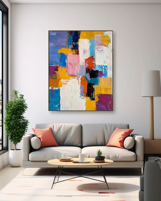 Textured Colorful Wall Decor for Living Room No.049