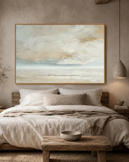 Wide Neutral Wabi Sabi Canvas Art No.190