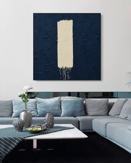 Cream Column Navy Ground No.028