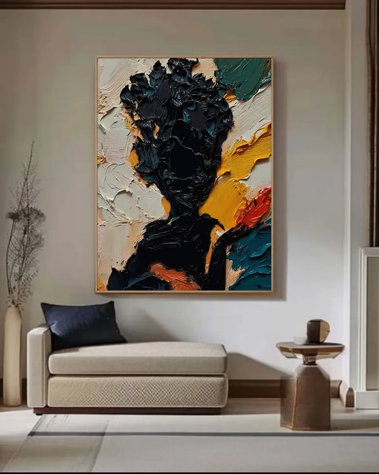 Figure In Shadow Gold And Teal No.032