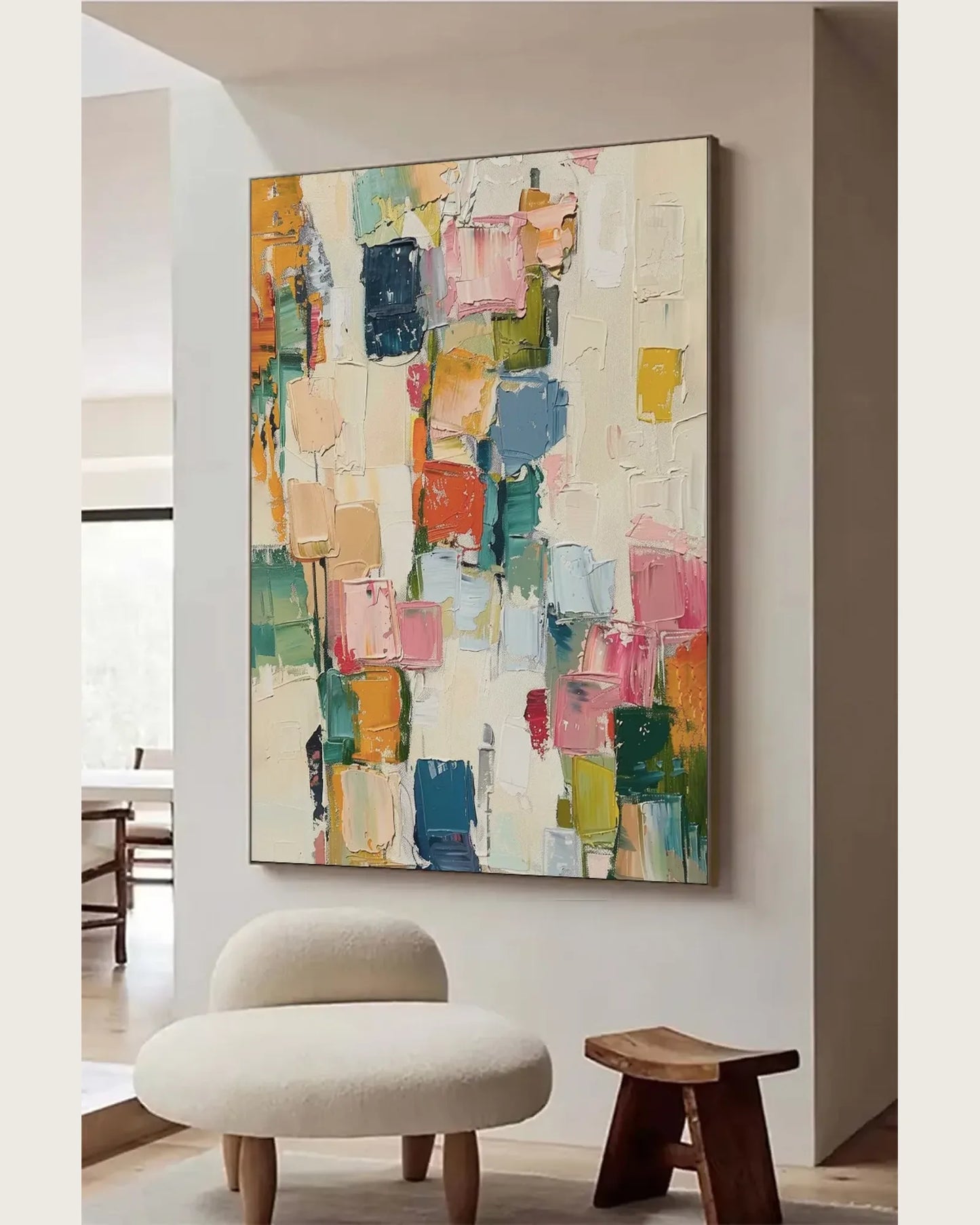 Abstract Colorful Art On Canvas for Bedroom No.005