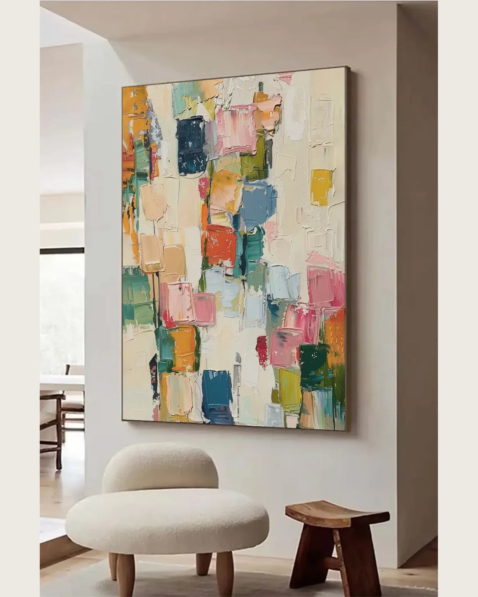 Abstract Colorful Art On Canvas for Bedroom No.005
