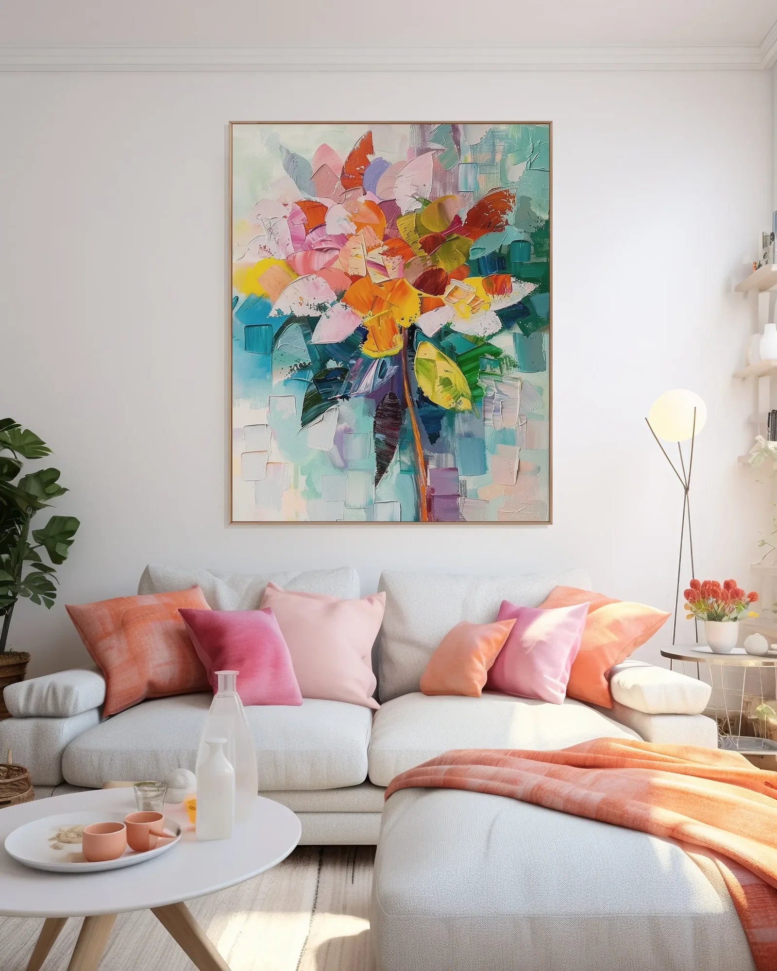 Abstract Colorful Canvas Painting for Dining Room No.008
