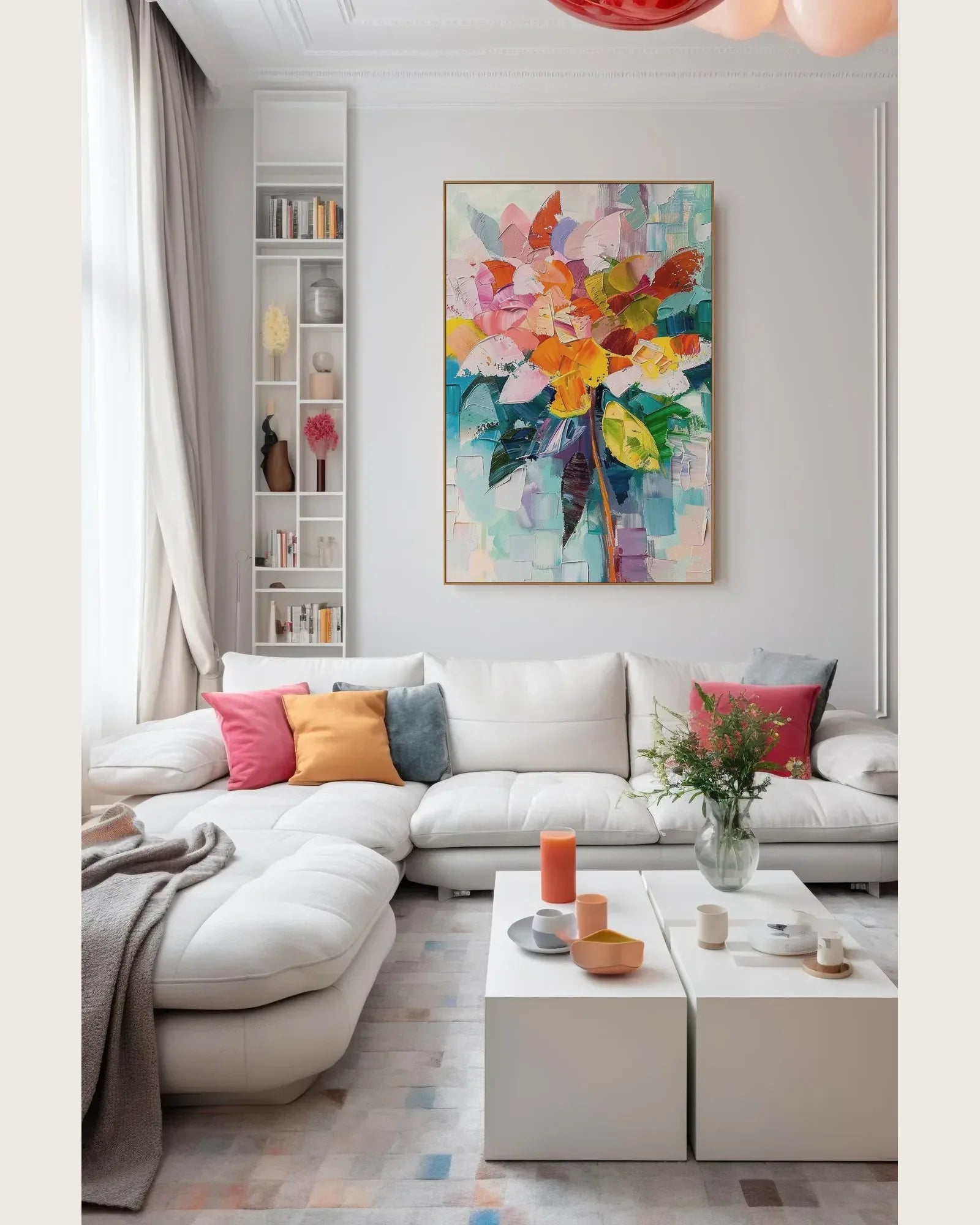 Abstract Colorful Canvas Painting for Dining Room No.008