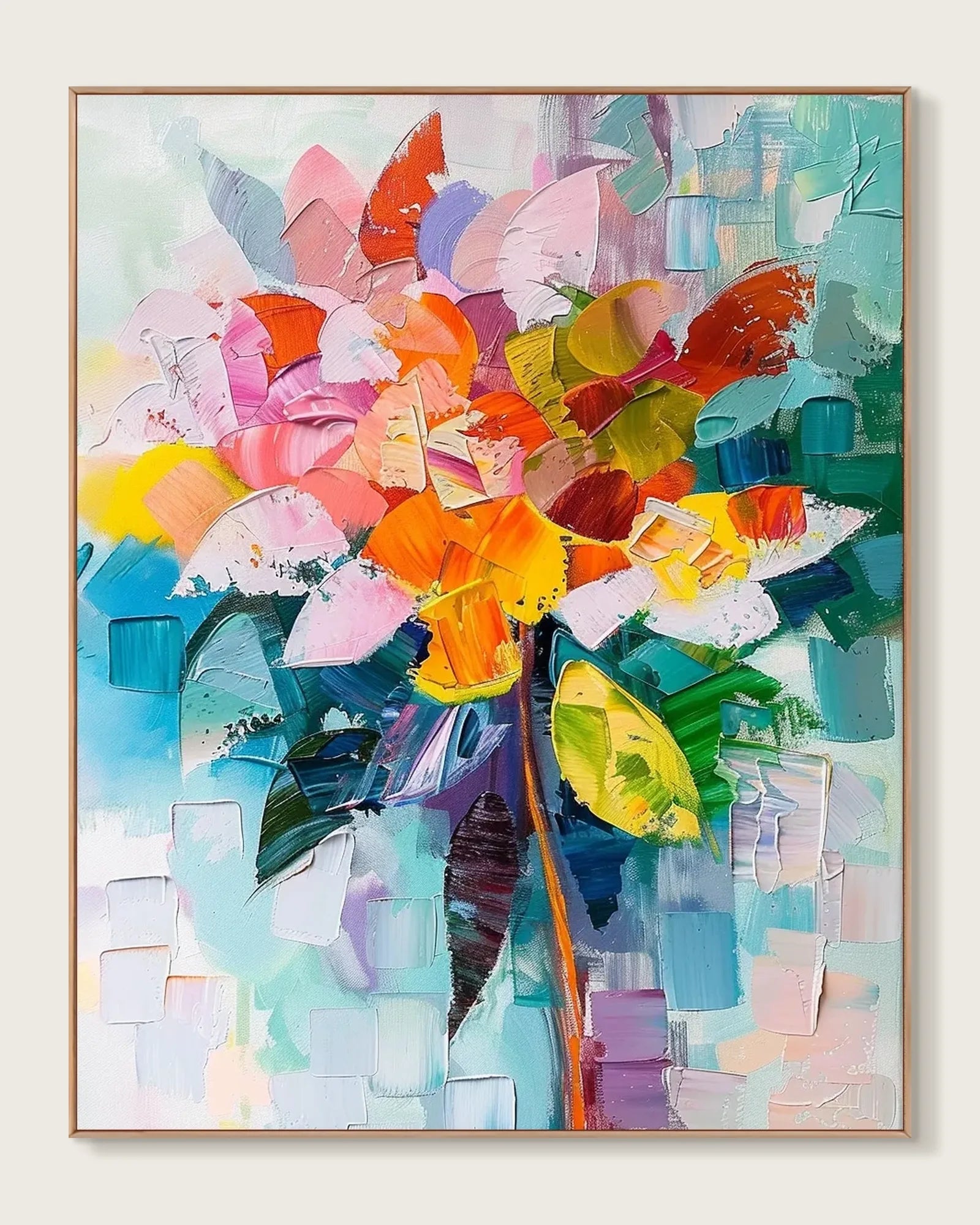 Abstract Colorful Canvas Painting for Dining Room No.008
