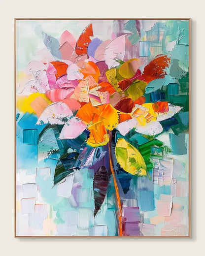 Abstract Colorful Canvas Painting for Dining Room No.008