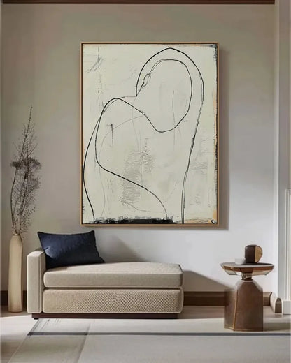 Beige Minimalist Canvas Painting No.010