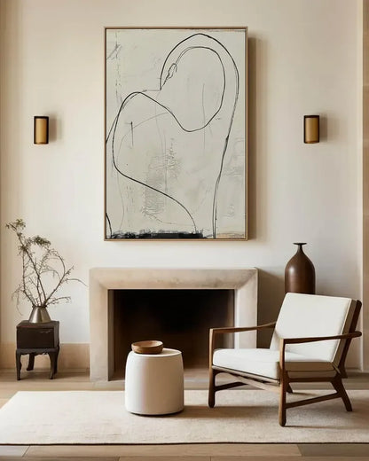 Beige Minimalist Canvas Painting No.010
