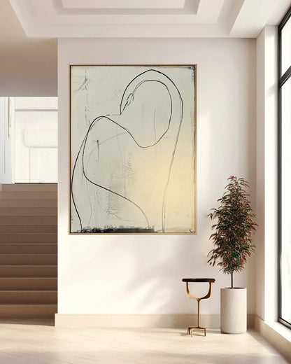 Beige Minimalist Canvas Painting No.010