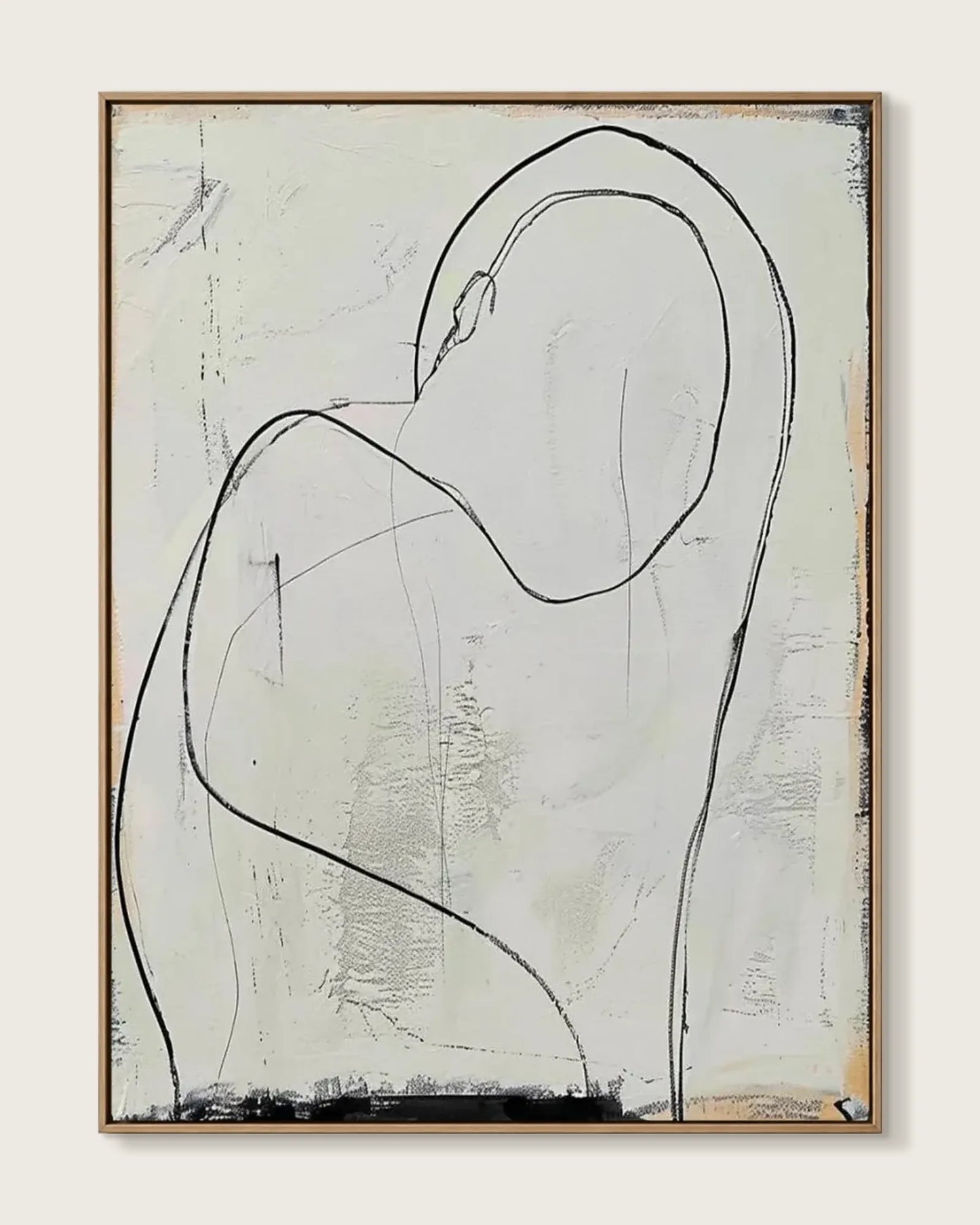 Beige Minimalist Canvas Painting No.010