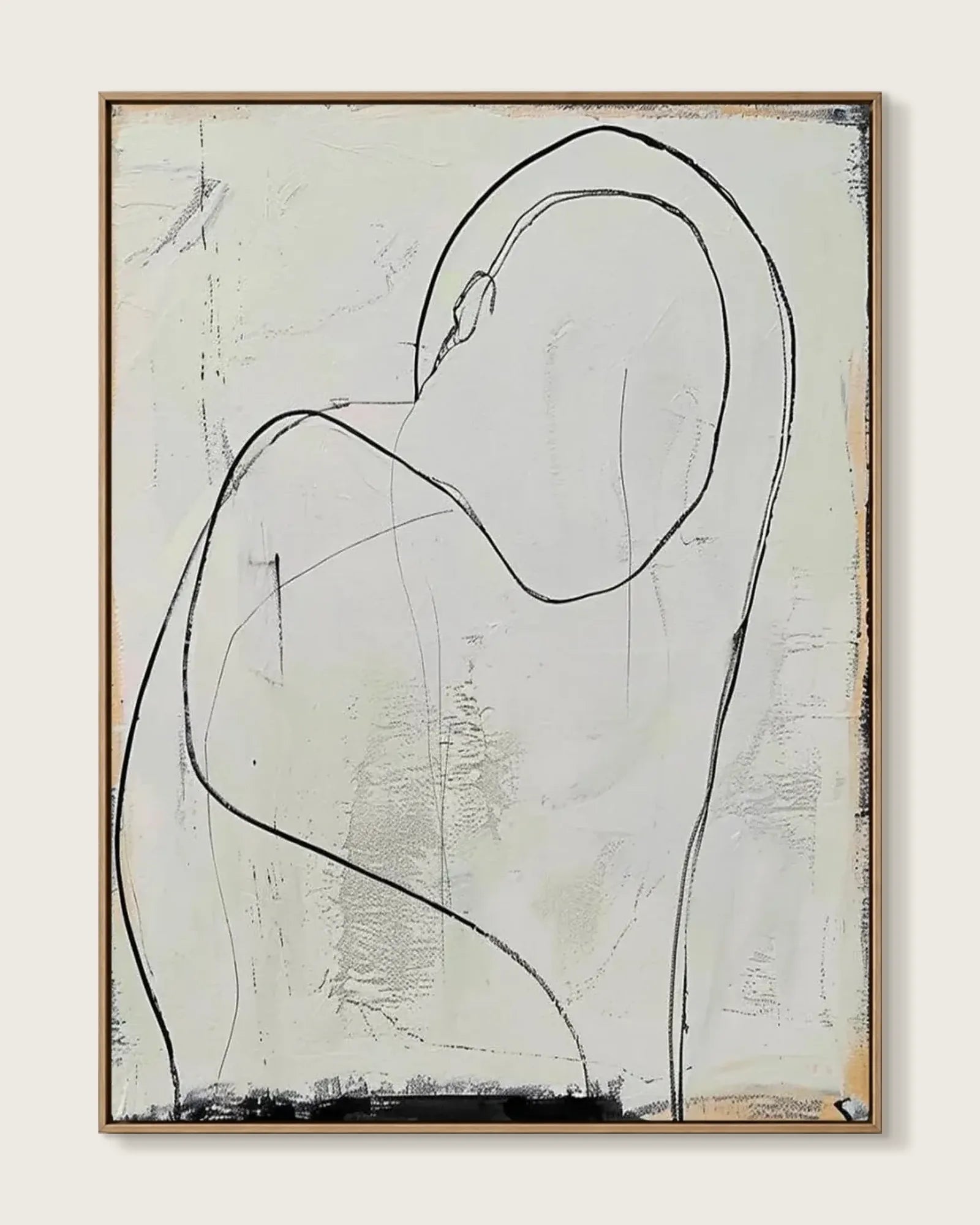 Beige Minimalist Canvas Painting No.010