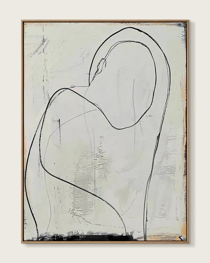 Beige Minimalist Canvas Painting No.010