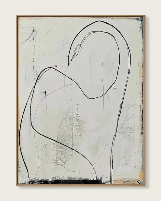 Beige Minimalist Canvas Painting No.010