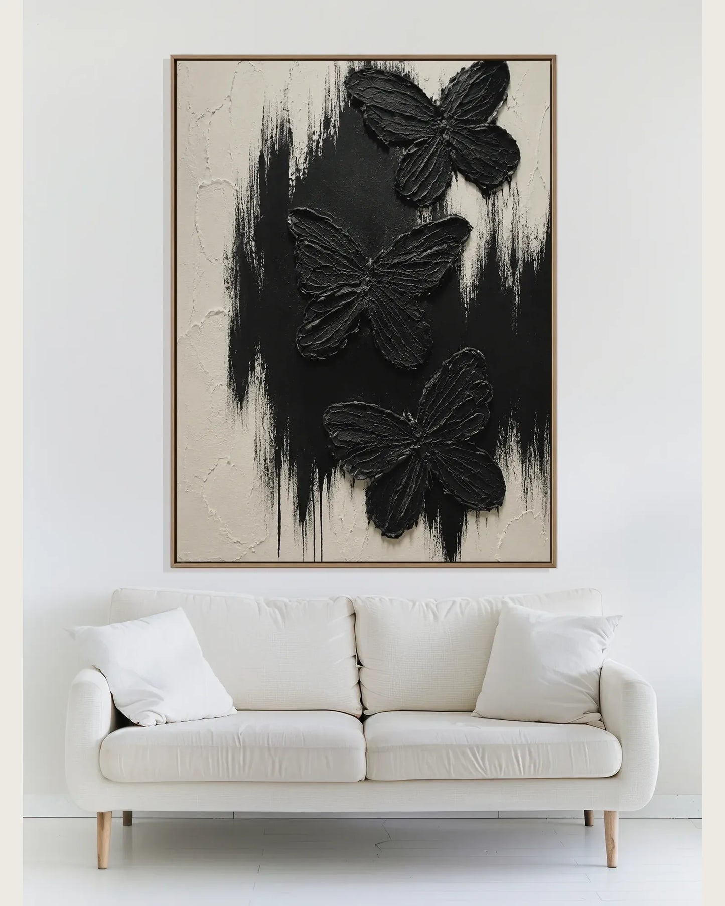 Black Butterfly Texture Canvas Art No.097