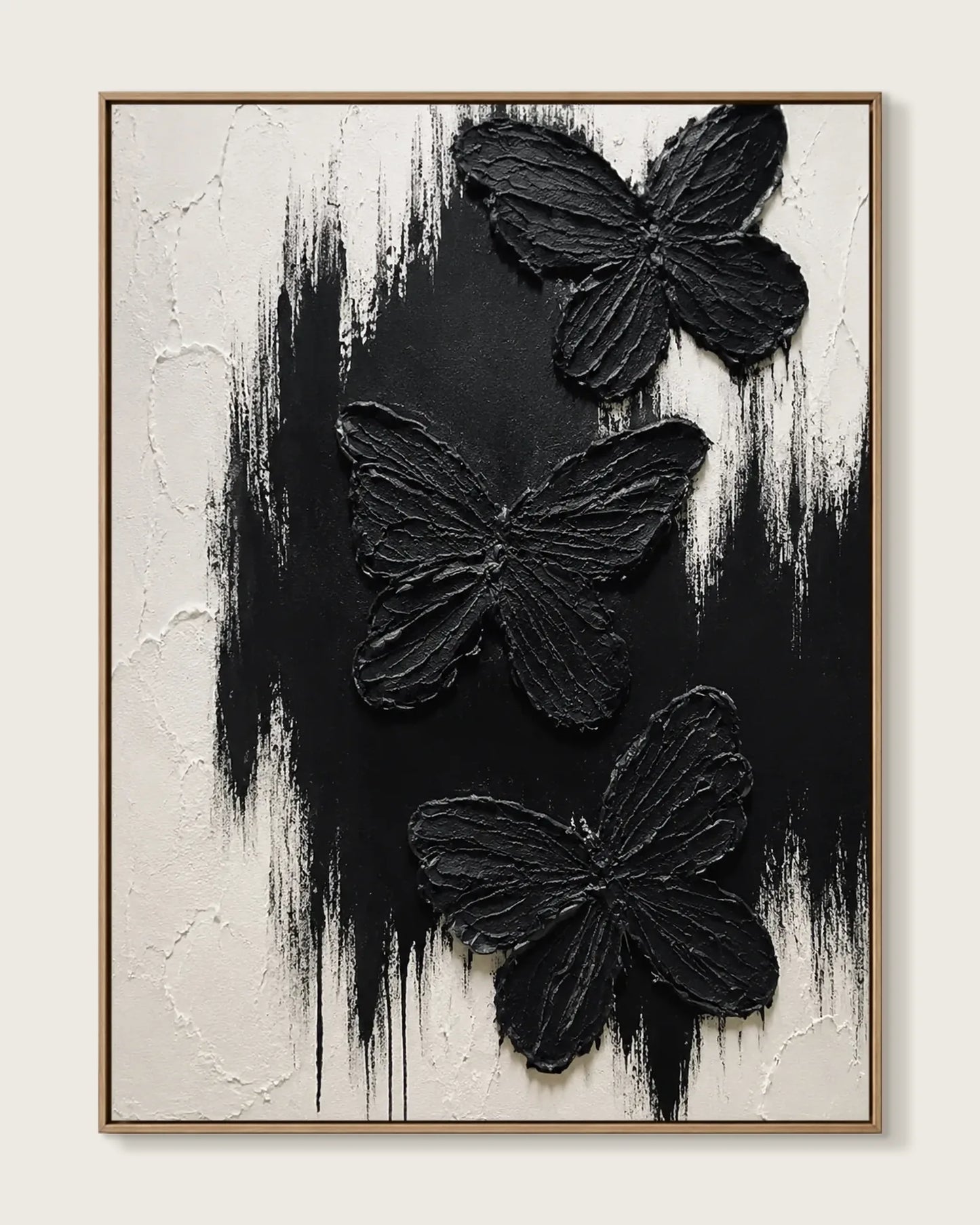Black Butterfly Texture Canvas Art No.097
