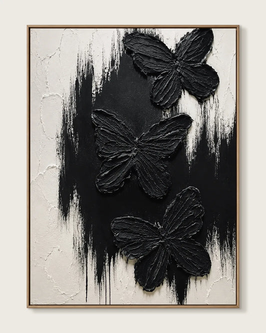 Black Butterfly Texture Canvas Art No.097