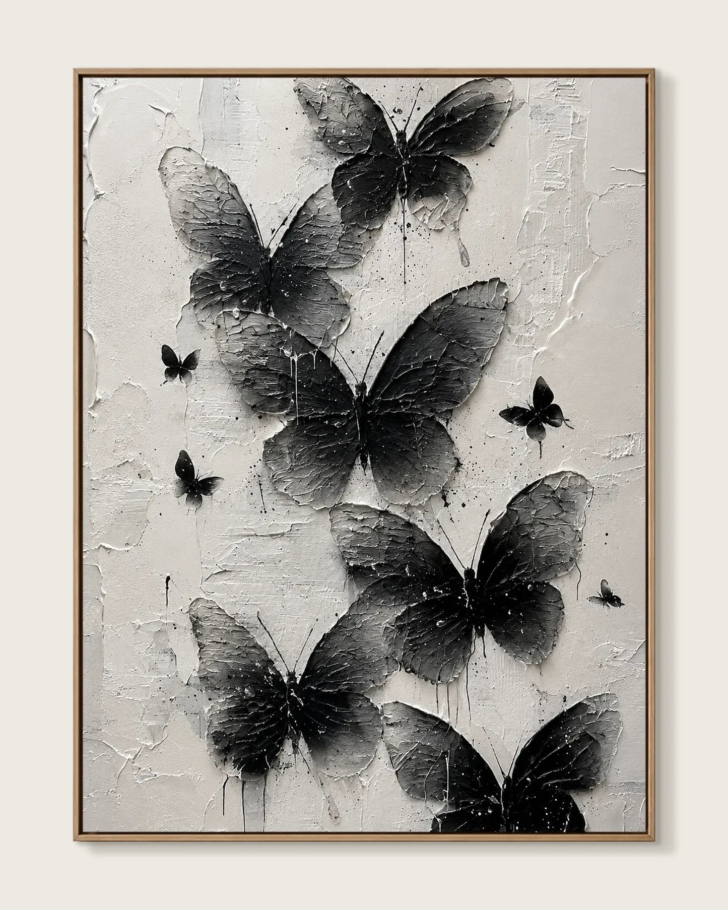 Black Butterfly Texture Wall Art No.096
