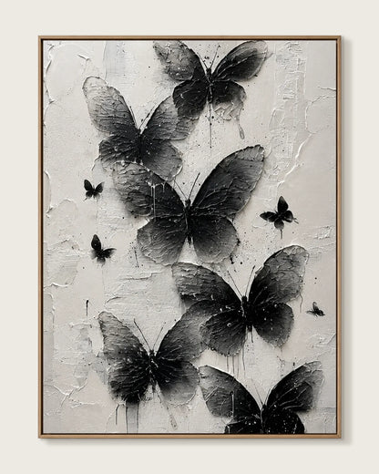 Black Butterfly Texture Wall Art No.096