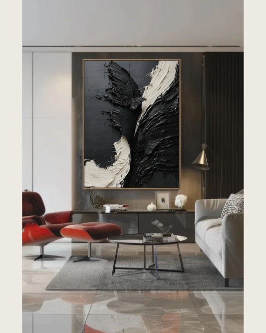 Black Butterfly Texture Wall Decor No.099