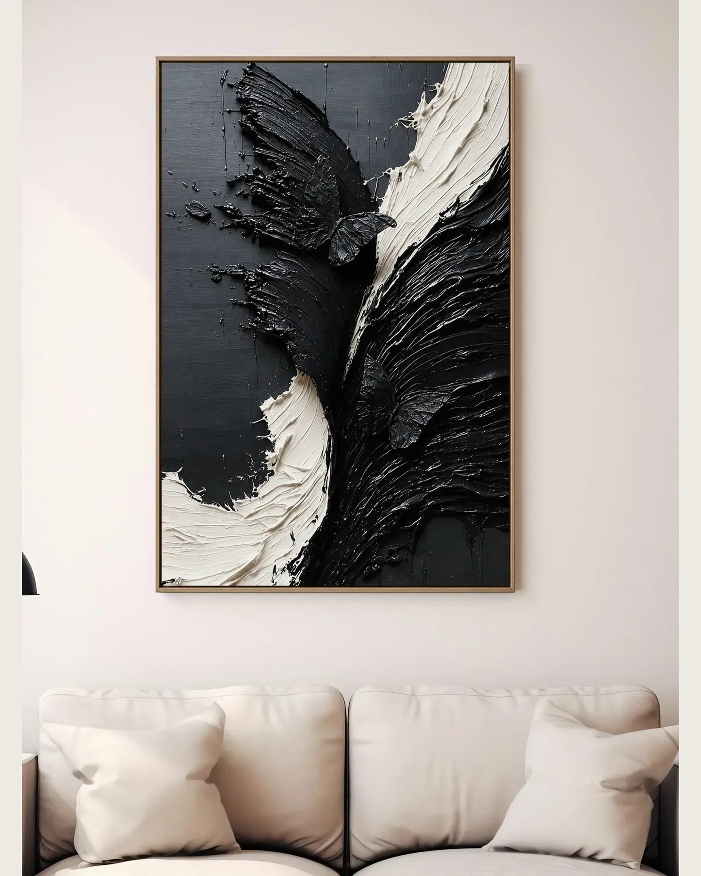 Black Butterfly Texture Wall Decor No.099