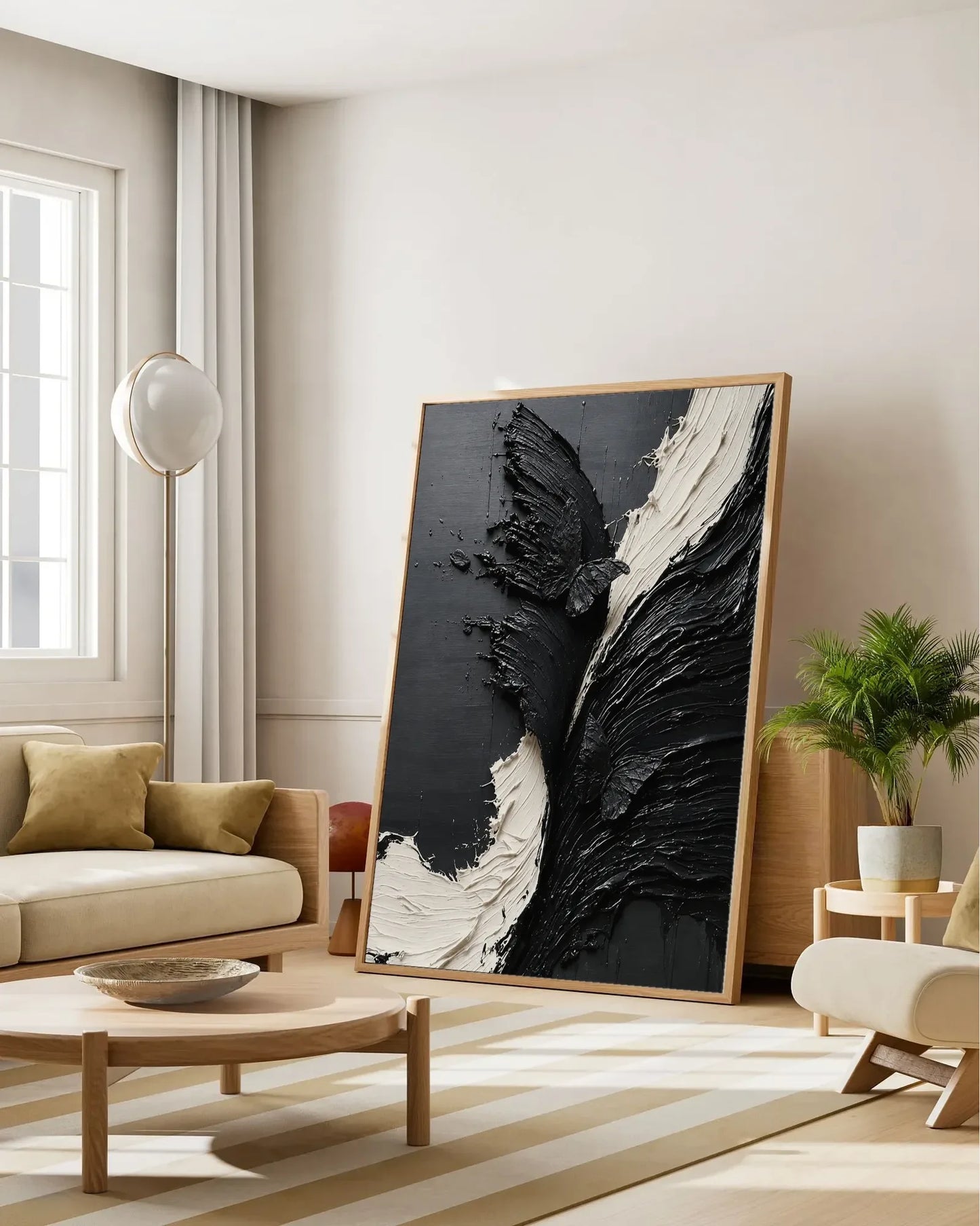 Black Butterfly Texture Wall Decor No.099