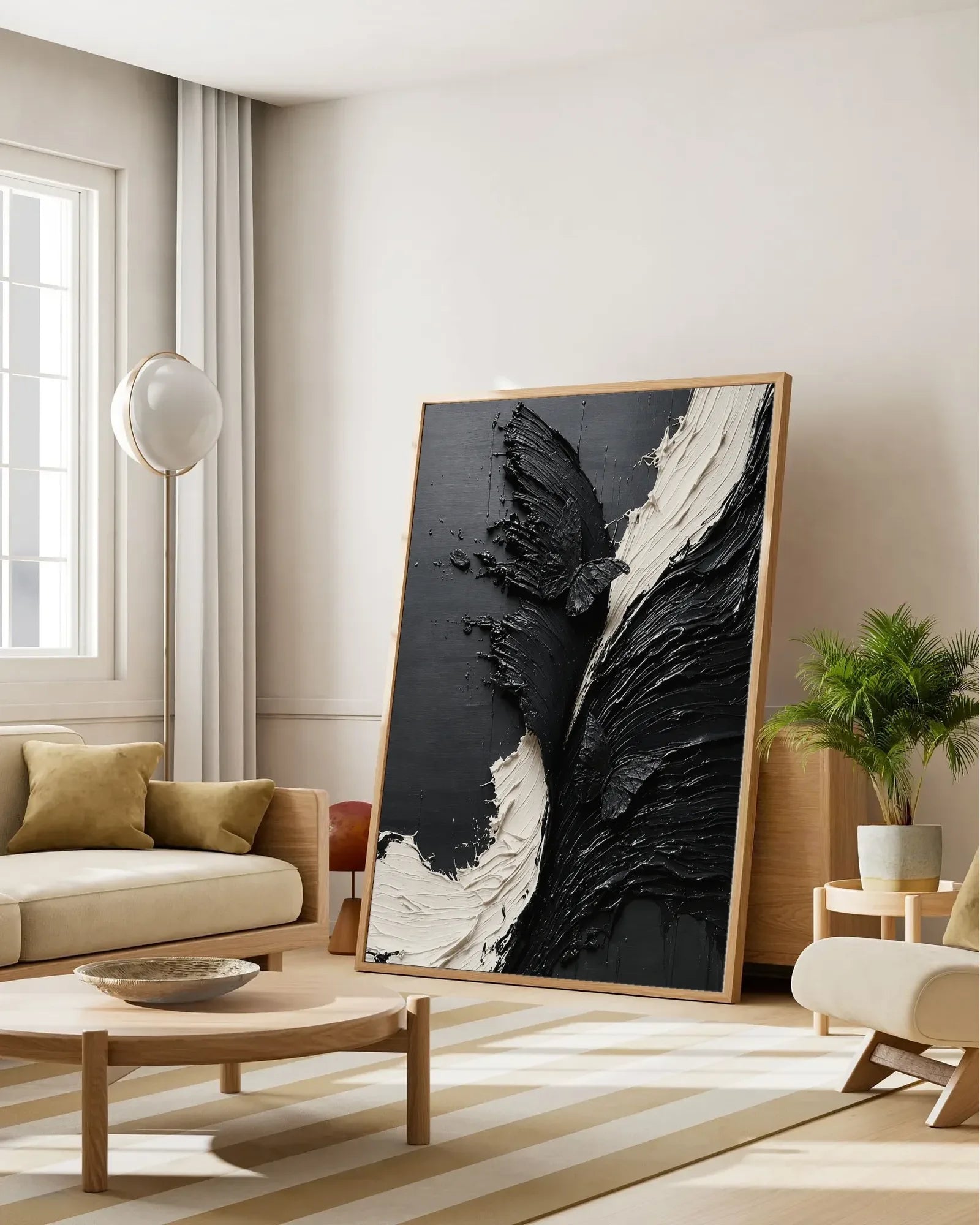 Black Butterfly Texture Wall Decor No.099