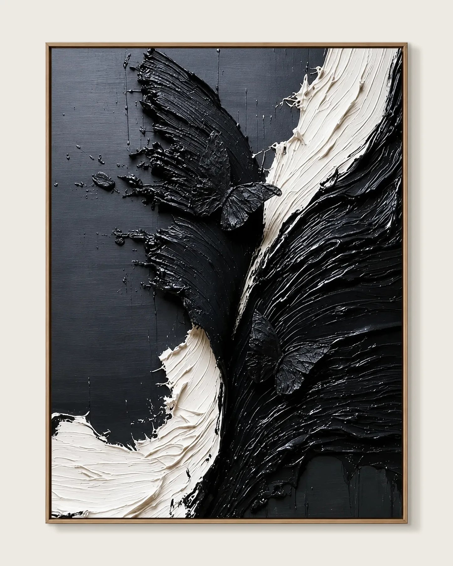 Black Butterfly Texture Wall Decor No.099