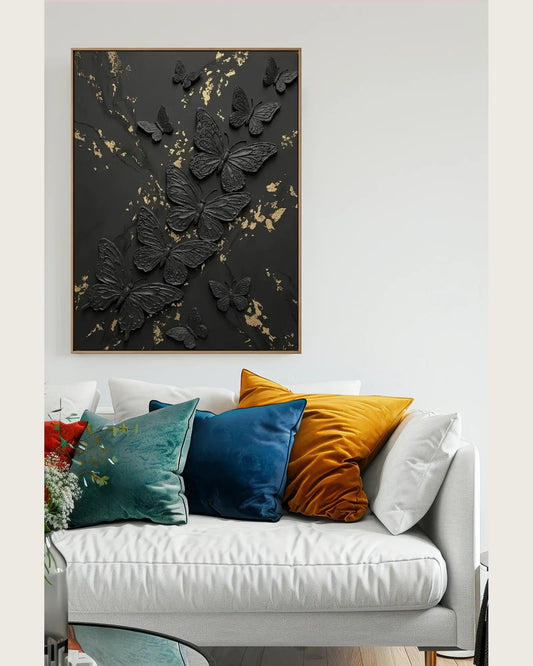 Black Butterfly Wall Art No.090