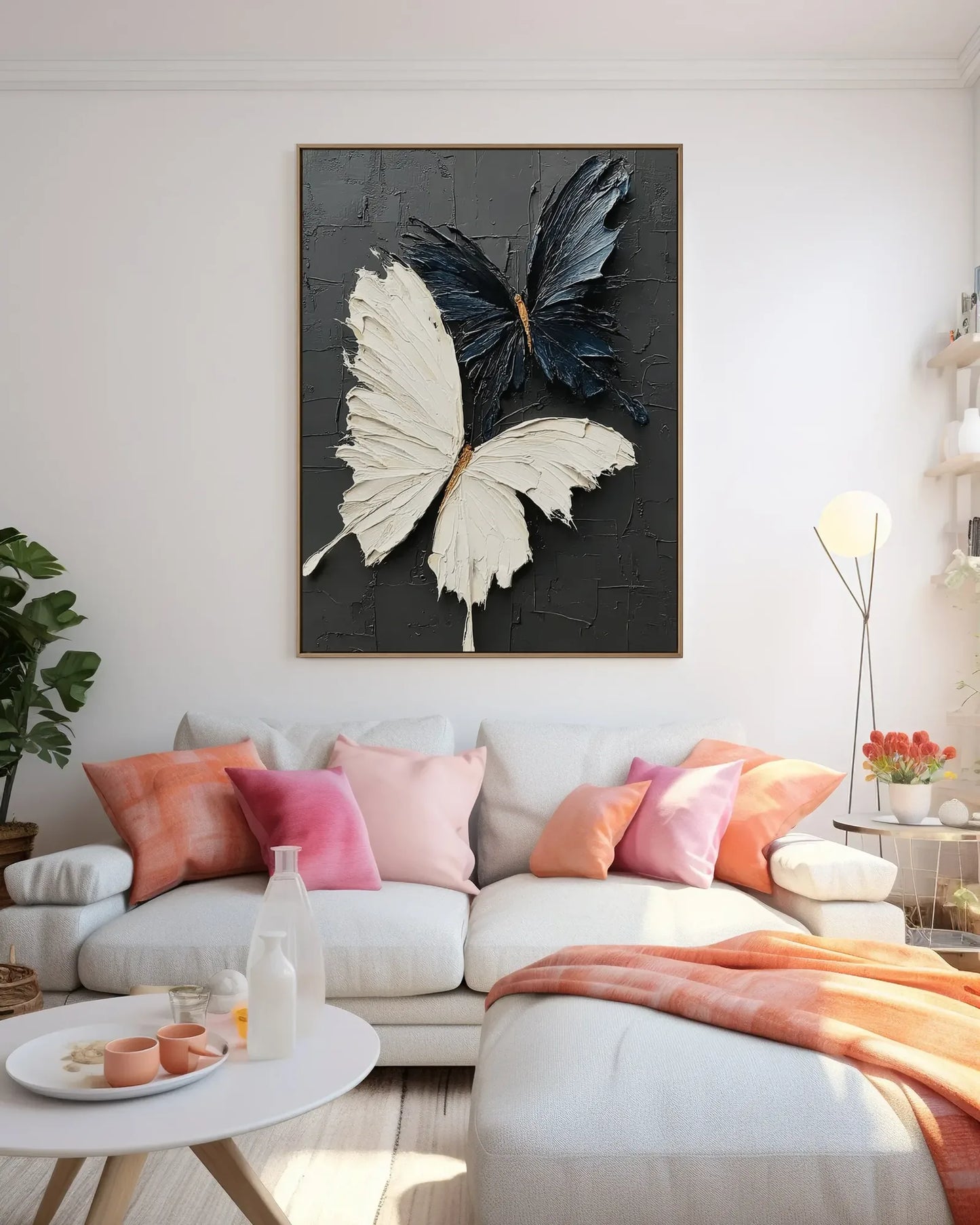 Black And White Butterfly Canvas Art No.101