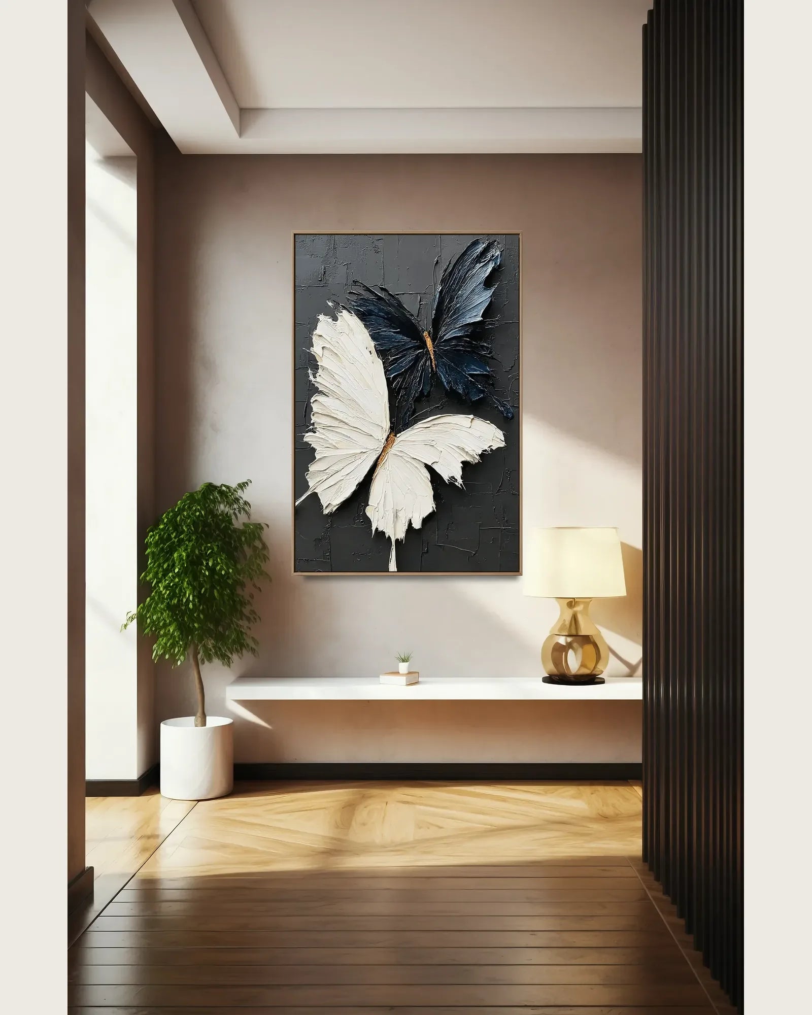 Black And White Butterfly Canvas Art No.101