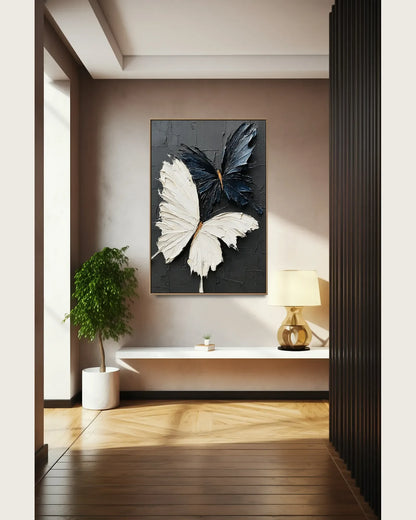 Black And White Butterfly Canvas Art No.101