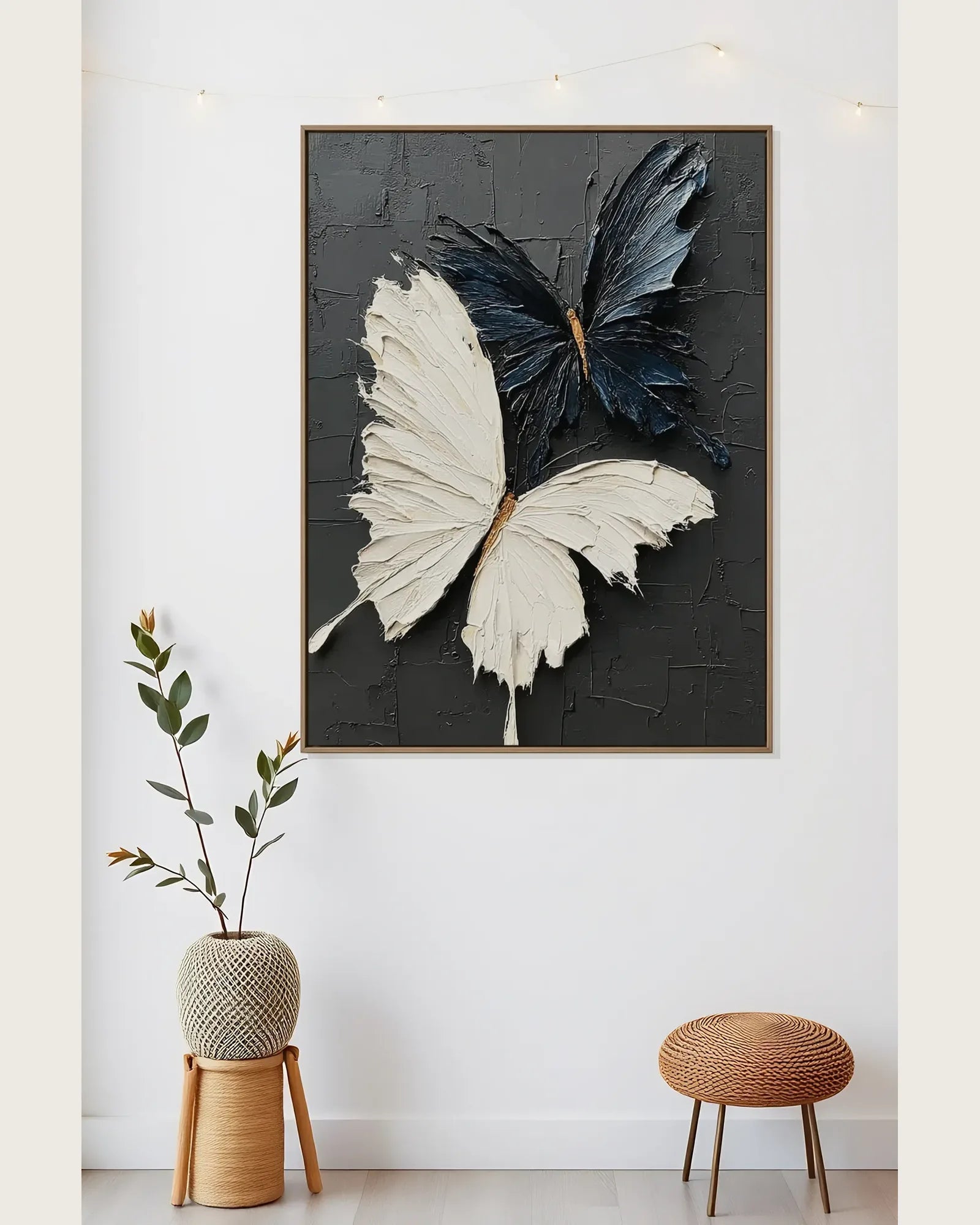 Black And White Butterfly Canvas Art No.101