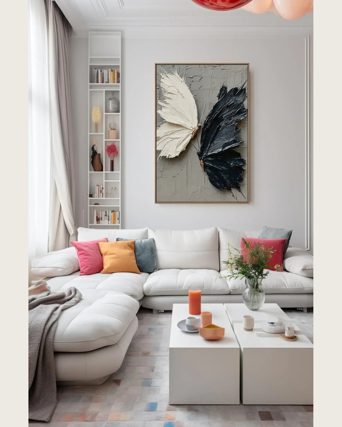 Black And White Butterfly Canvas Painting No.104