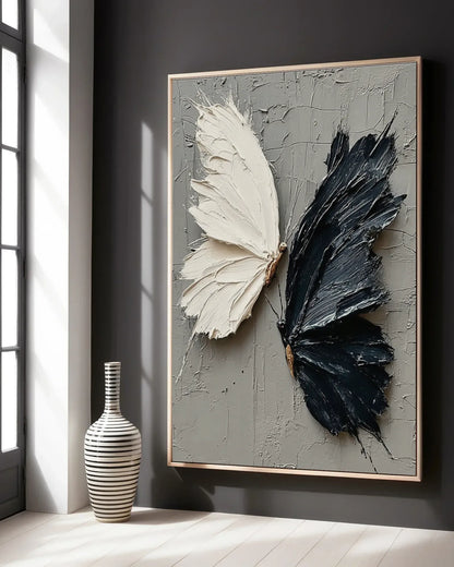 Black And White Butterfly Canvas Painting No.104