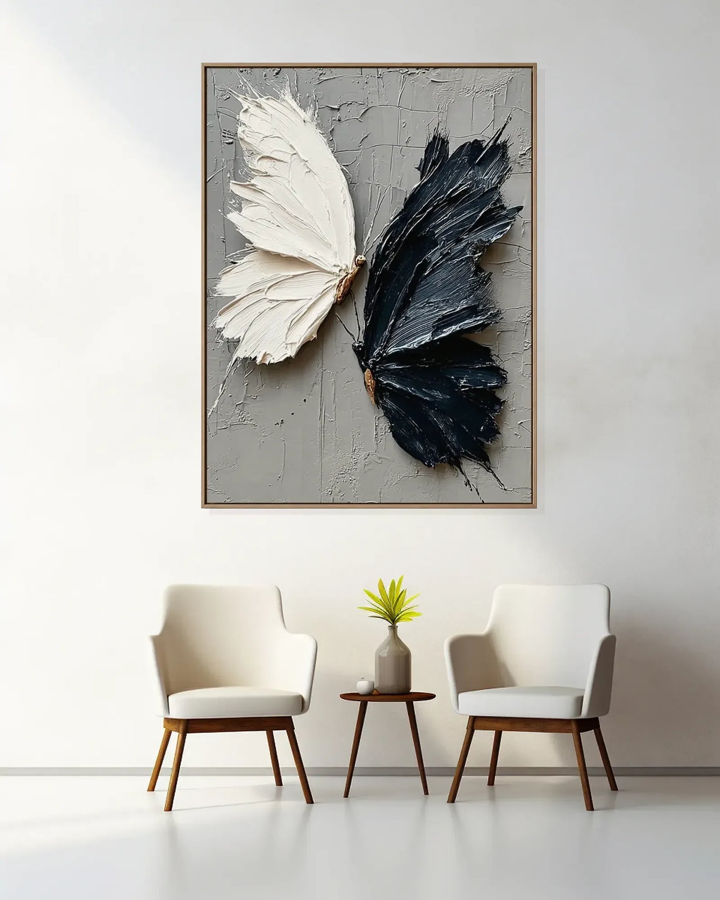 Black And White Butterfly Canvas Painting No.104