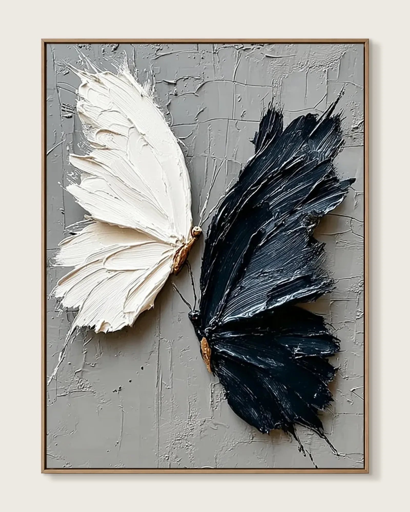 Black And White Butterfly Canvas Painting No.104