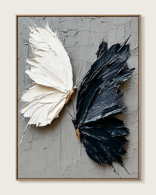 Black And White Butterfly Canvas Painting No.104