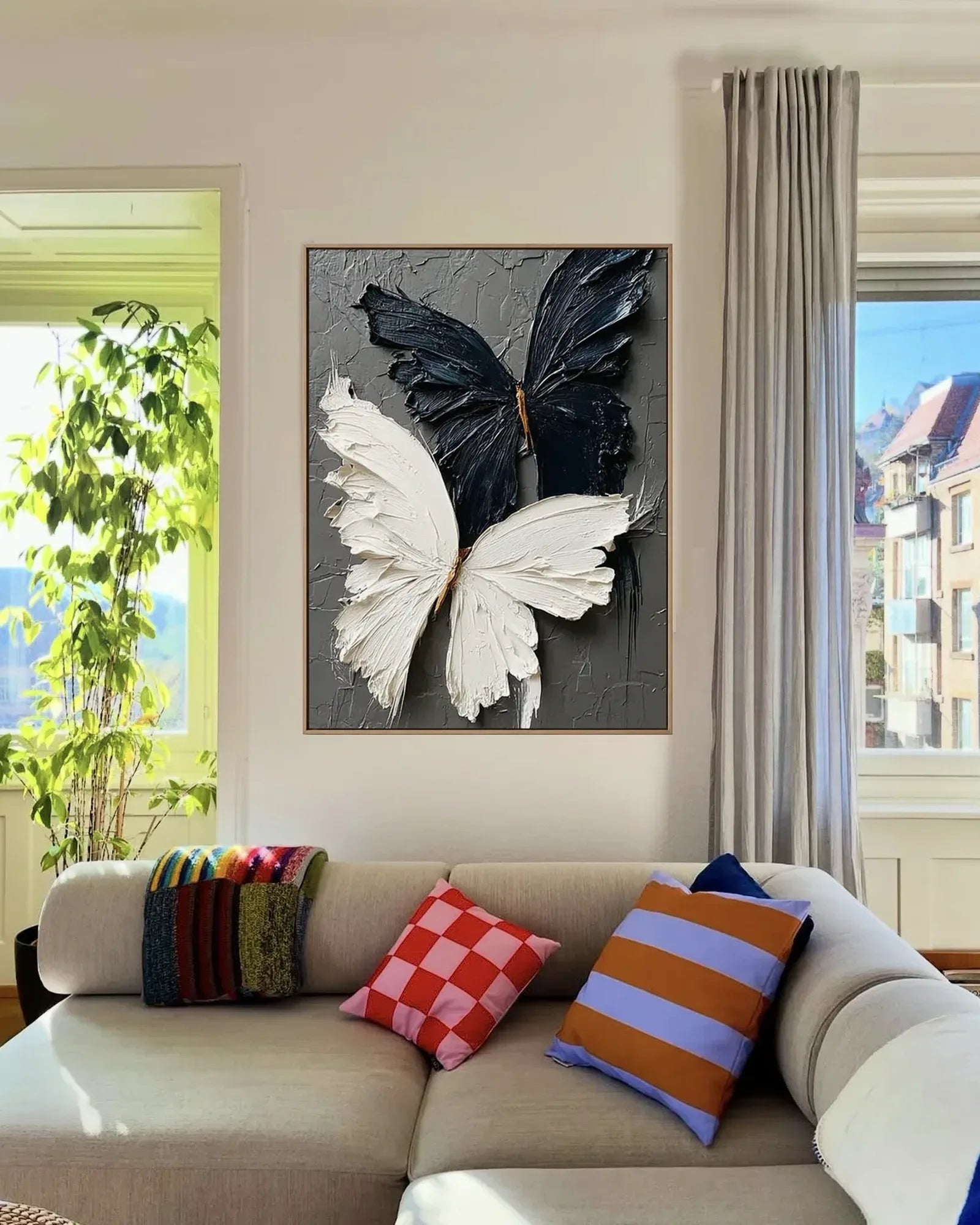 Black And White Butterfly Painting No.105
