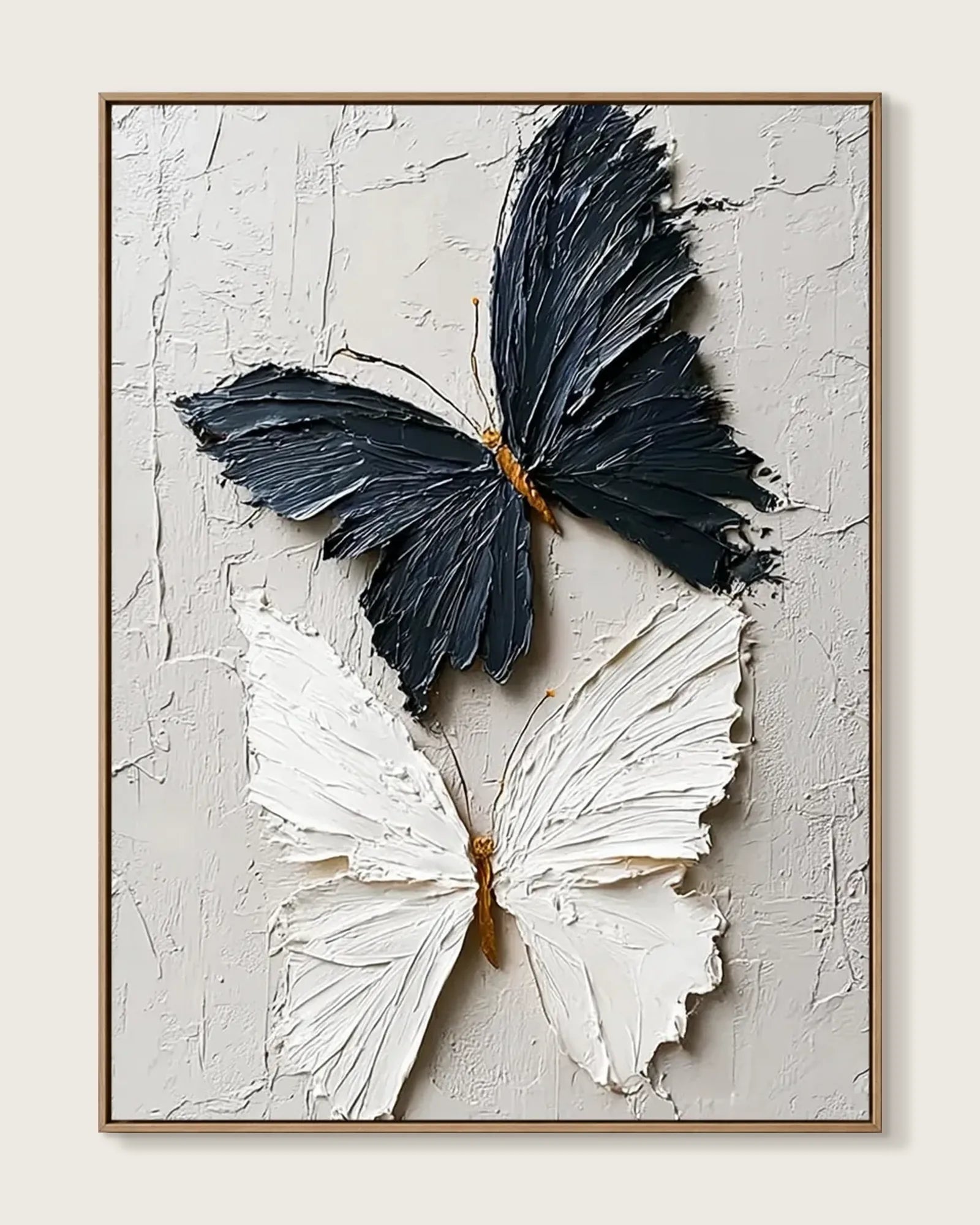 Black And White Butterfly Texture Wall Art No.106