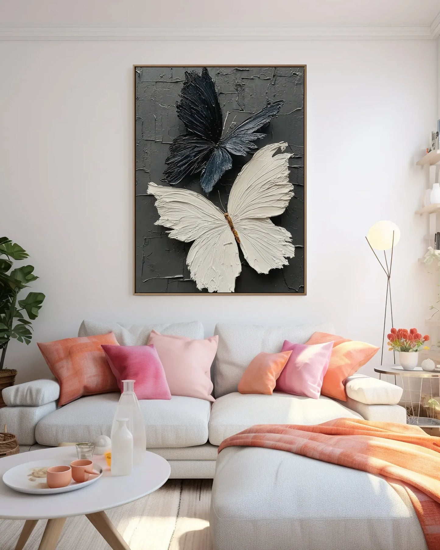 Black And White Butterfly Texture Wall Decor No.109