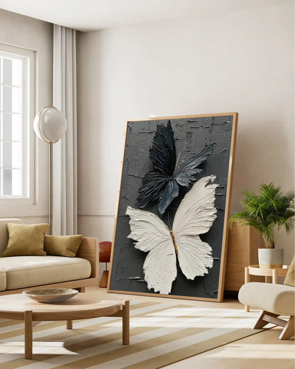 Black And White Butterfly Texture Wall Decor No.109